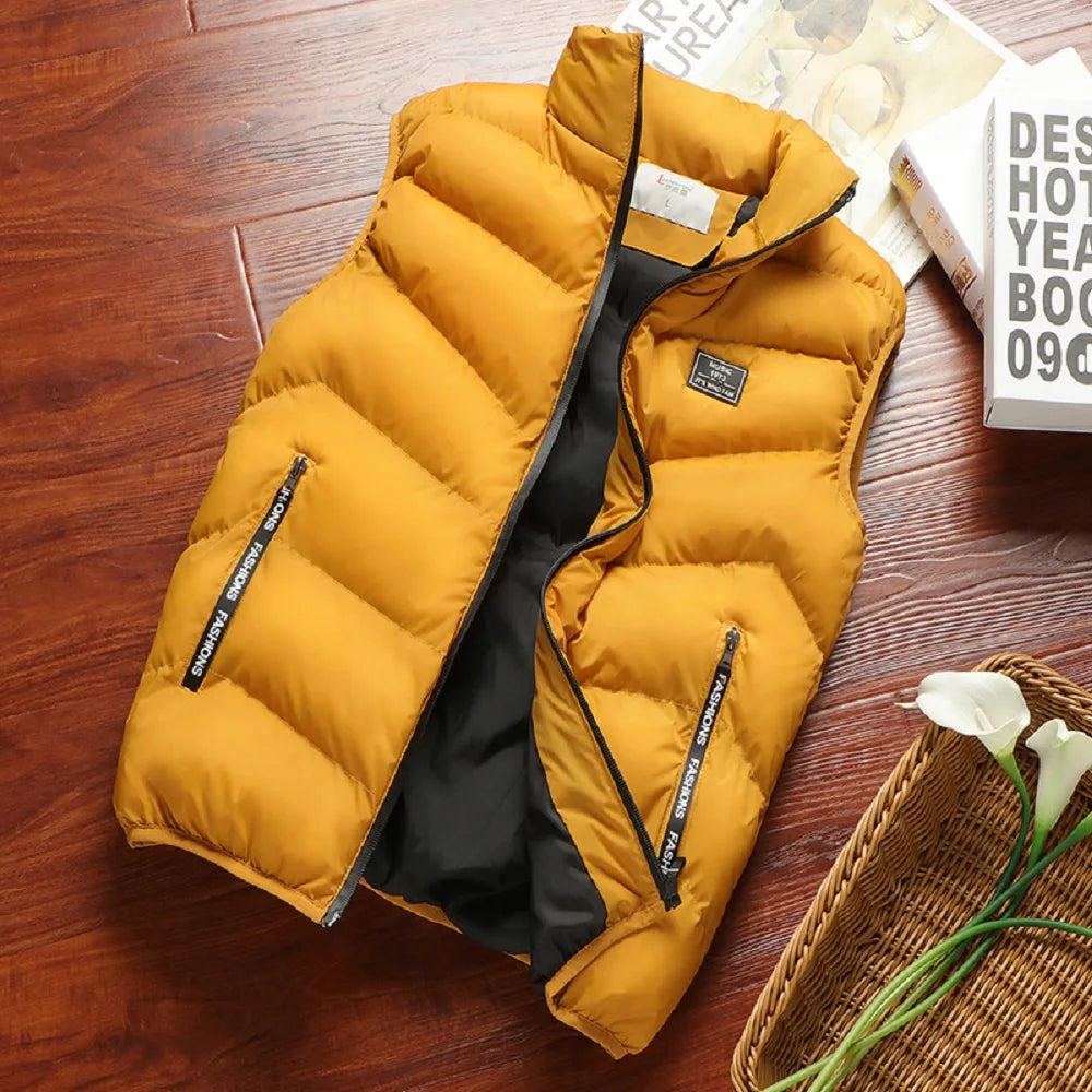 Fashion Mens Jacket Sleeveless Vest Autumn Thermal Soft Vests Casual Coats Male Cotton Men's Vest Men Thicken Waistcoat 8XL