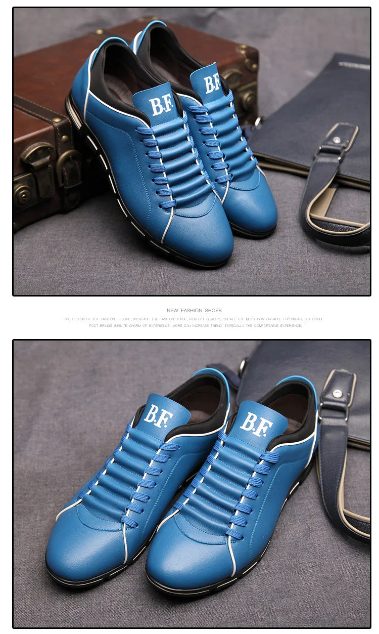 Spring Autumn New Men Shoes Casual Sneakers Fashion Solid Leather Shoes Formal Business Sport Flat Round Toe Light Breathable202