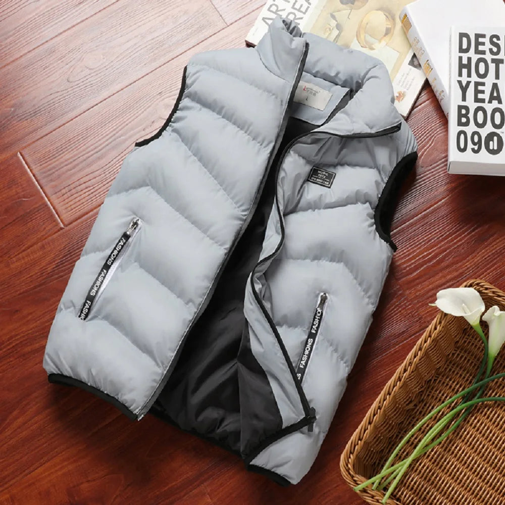 Fashion Mens Jacket Sleeveless Vest Autumn Thermal Soft Vests Casual Coats Male Cotton Men's Vest Men Thicken Waistcoat 8XL