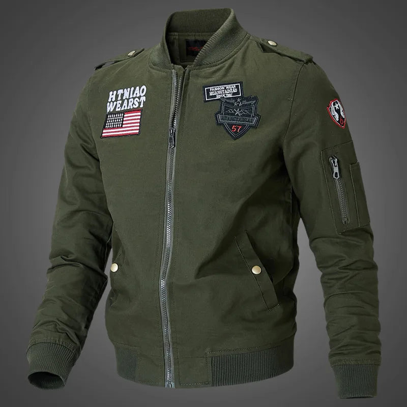 Mens Bomber Pilot Jacket Winter Parkas Army Jackets Military Motorcycle Jacket Cargo Outerwear Air Force Pilot Tactical Coat Man