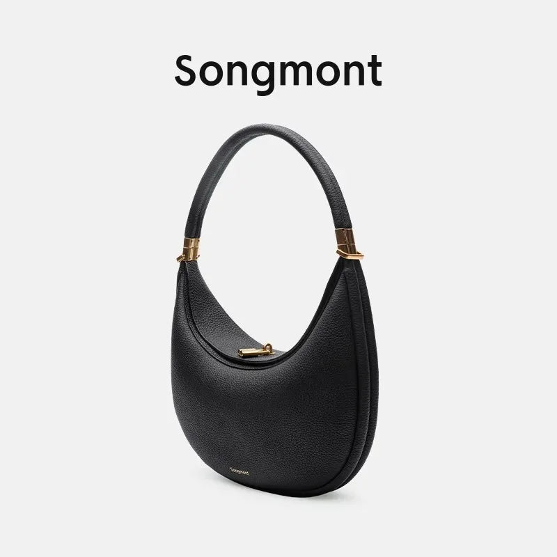 Genuine leather Elegant Half Moon Underarm Shoulder Brand Designer Womens Bags for Women Ladies Bag Handbags High Quality Luxury