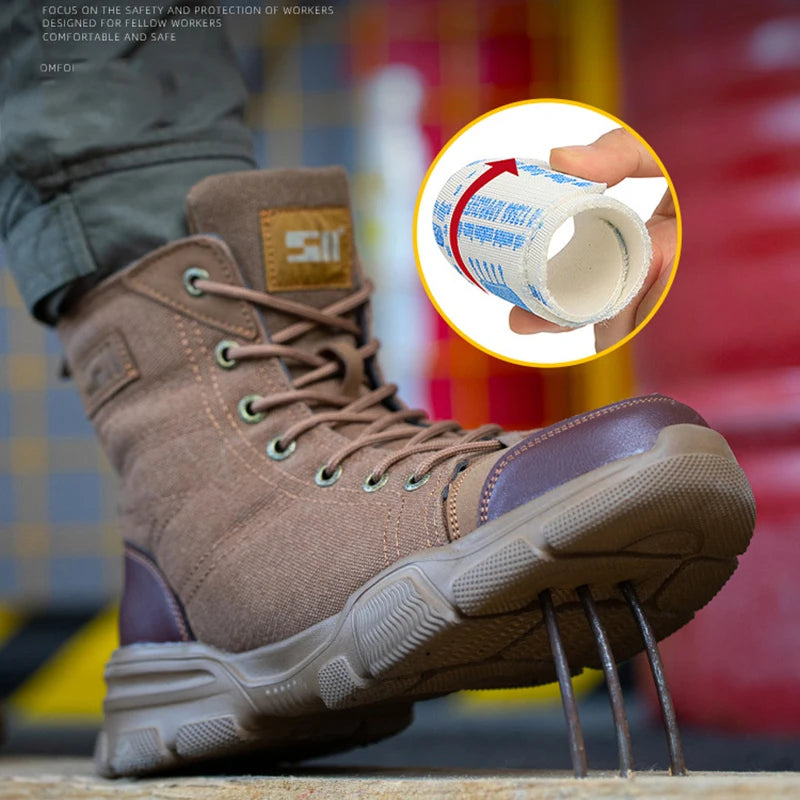 Work Safety Shoes Men Safety Boots Anti-smash Anti-stab Work Shoes Sneakers Steel Toe Shoes Male Work Boot Indestructible