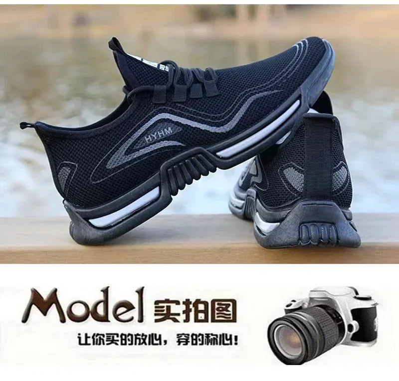 Men Shoes Slip on Fashion Sneakers Male Sport Running Shoes Breathable Gym Training Walking Tennis Shoes Non Slip Workout Flats