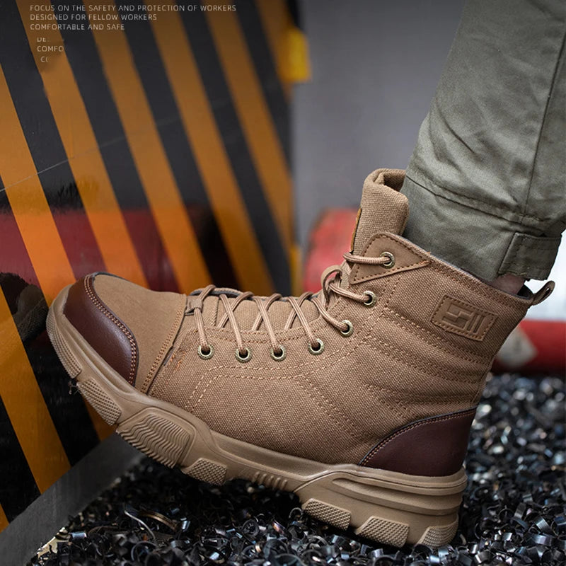 Work Safety Shoes Men Safety Boots Anti-smash Anti-stab Work Shoes Sneakers Steel Toe Shoes Male Work Boot Indestructible