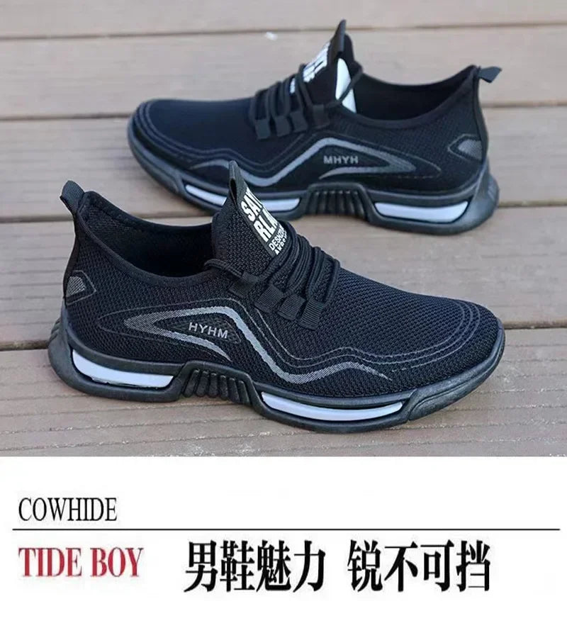 Men Shoes Slip on Fashion Sneakers Male Sport Running Shoes Breathable Gym Training Walking Tennis Shoes Non Slip Workout Flats