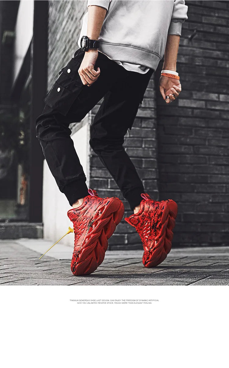 Chunky Male Sneakers Platform Men Shoes Trend Breathable Casual Shoes Light Running Shoes for Men 2024 New Print Tenis Masculino