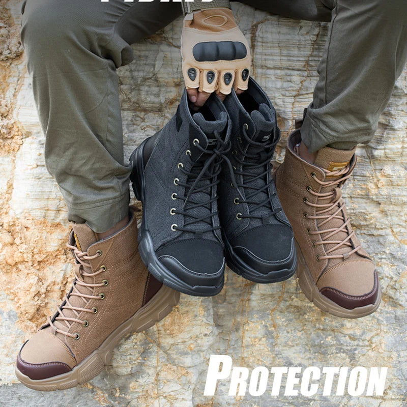 Work Safety Shoes Men Safety Boots Anti-smash Anti-stab Work Shoes Sneakers Steel Toe Shoes Male Work Boot Indestructible